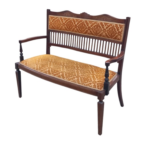 363 - AN EDWARDIAN INLAID 2 SEATER SETTEE