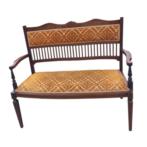 363 - AN EDWARDIAN INLAID 2 SEATER SETTEE