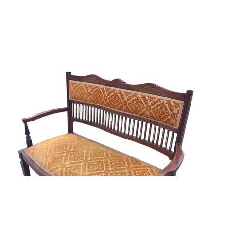 363 - AN EDWARDIAN INLAID 2 SEATER SETTEE