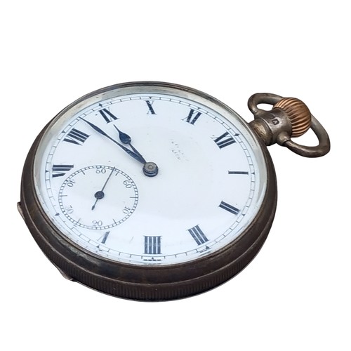 477 - A BIRMINGHAM SILVER POCKET WATCH 91grm overall