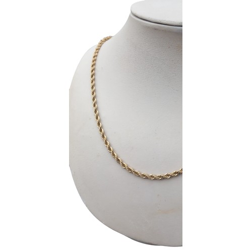 496 - A SILVER WITH GOLD PLATE ROPE CHAIN