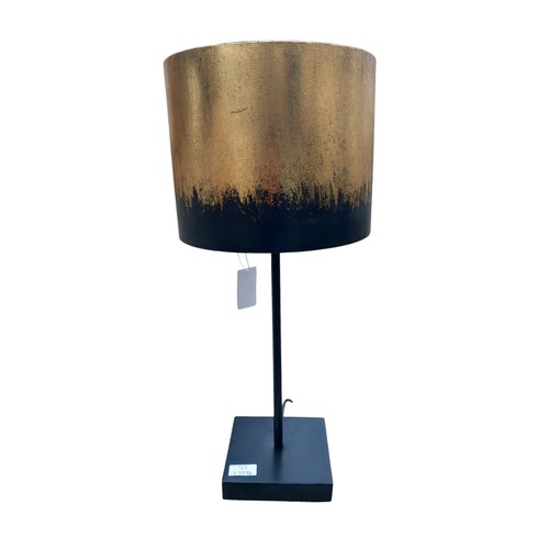 373 - A NEW BLACK & GOLD TABLE LAMP WITH SHADE 22