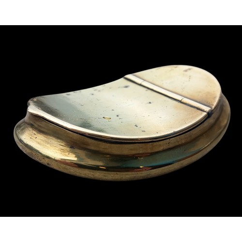 505 - AN EARLY BRASS SHAPED SNUFF BOX