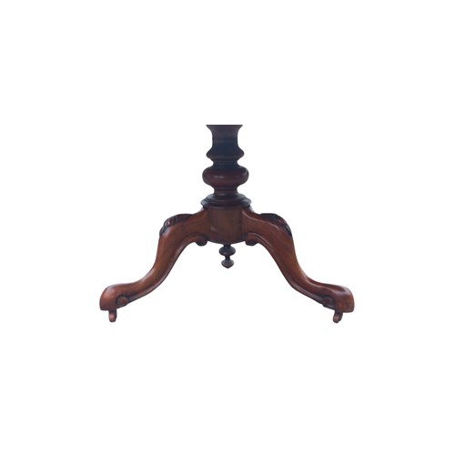 394 - A VERY NICE NEAT SIZED POSSIBLY IRISH VICTORIAN MAHOGANY BREAKFAST TABLE ON ORNATE TRIPOD BASE 47