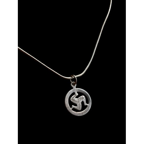 547 - SILVER ISLE OF MAN PENDANT ON SILVER CHAIN