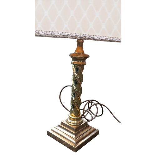 400 - A BRASS TWIST TABLE LAMP