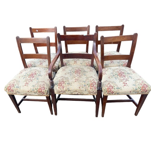 278 - A SET OF 6 ANTIQUE INLAID SHERIDAN CHAIRS