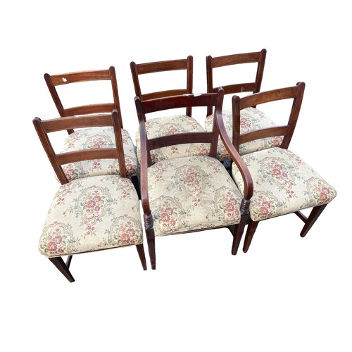 278 - A SET OF 6 ANTIQUE INLAID SHERIDAN CHAIRS