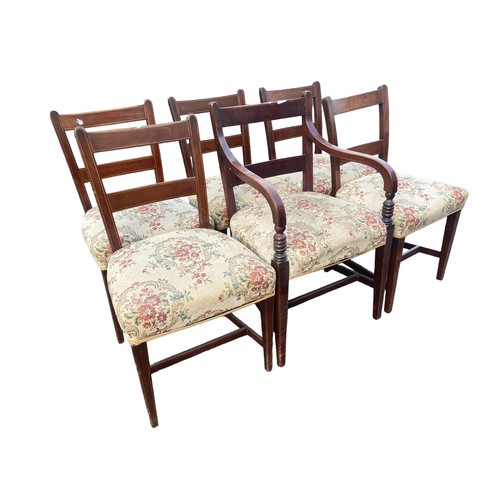 278 - A SET OF 6 ANTIQUE INLAID SHERIDAN CHAIRS