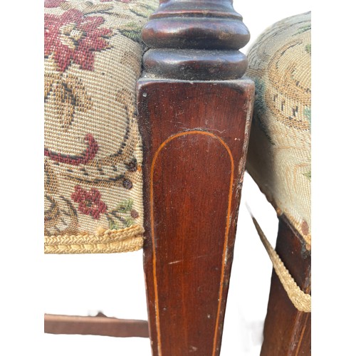 278 - A SET OF 6 ANTIQUE INLAID SHERIDAN CHAIRS