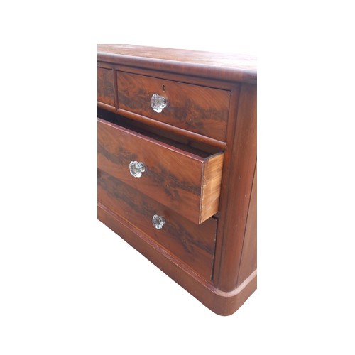 429 - A BEAUTIFUL  VICTORIAN MAHOGANY 2 OVER 2 CHEST DRAWERS ON  CASTORS 45.5 x 19 x 32