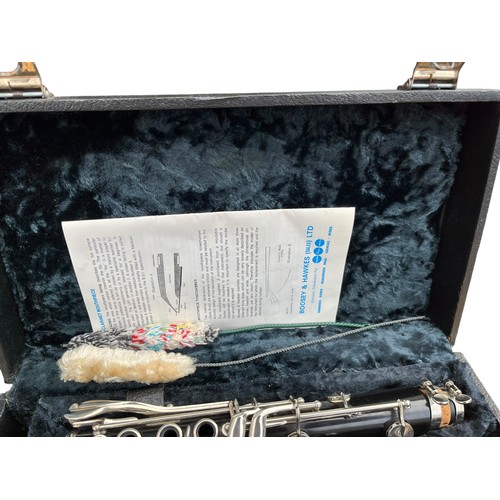 432 - A BOOSEY AND HAWKES LONDON REGENT CLARINET IN CASE WITH BOOK