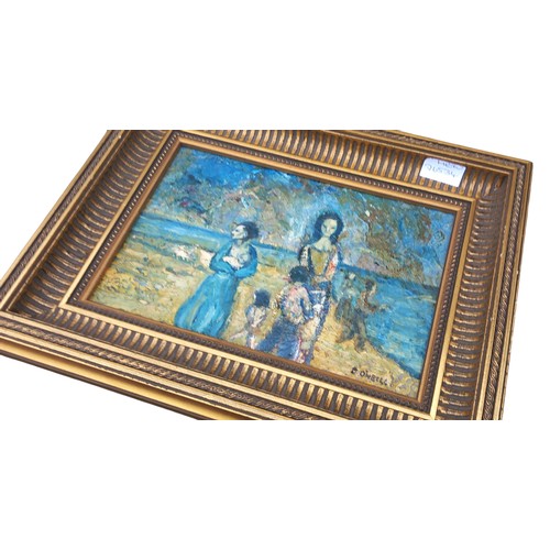 646 - A HEAVY OIL ON BOARD IN ORNATE GILT FRAME ATTRIBUTED TO D. O,NEILL