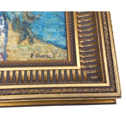 646 - A HEAVY OIL ON BOARD IN ORNATE GILT FRAME ATTRIBUTED TO D. O,NEILL