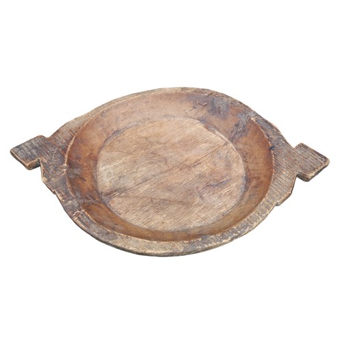 654 - AN ANTIQUE WOODEN DOUGH BOWL