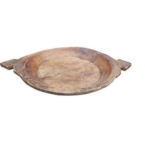 654 - AN ANTIQUE WOODEN DOUGH BOWL