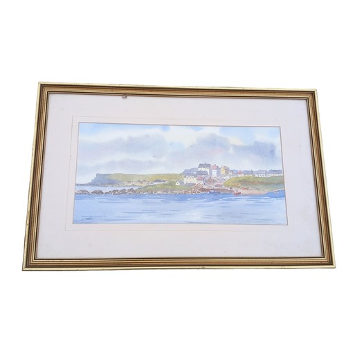 655 - A WATERCOLOUR OF PORTBALLINTRAE 22X14