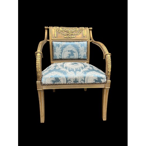 664 - HEAVY PAIR OF BEAUTIFUL FRENVH EMPIRE DESIGN ARMCHAIRS