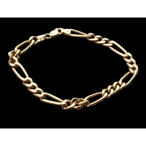 610 - A 9CT GOLD FLATLINK WRIST CHAIN 3.2grm