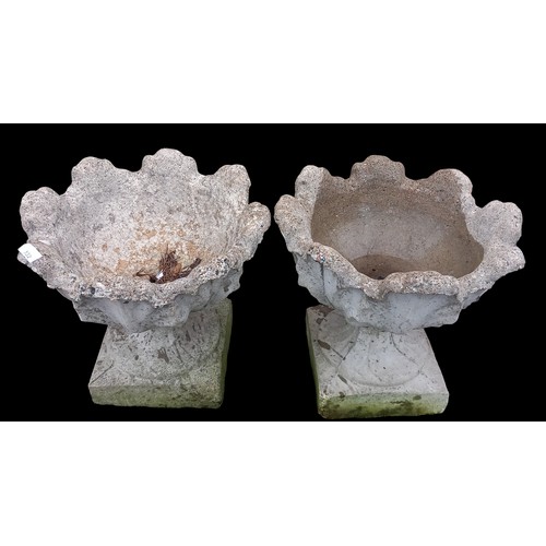 332 - A PAIR OF CONCRETE GARDEN PLANTERS