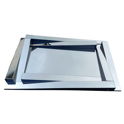 689 - A MODERN DESIGNER STYLE MIRROR WITH MULTI PANELS