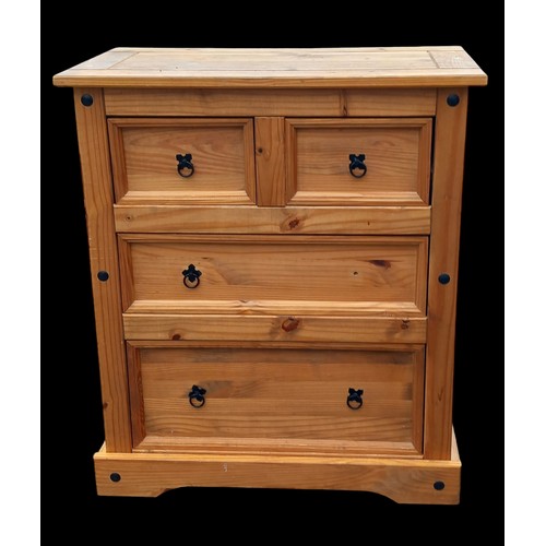 260A - A MEXICAN PINE CHEST OF DRAWERS