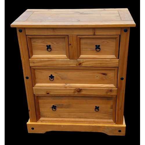 260A - A MEXICAN PINE CHEST OF DRAWERS