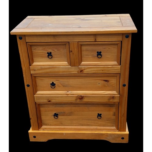 260A - A MEXICAN PINE CHEST OF DRAWERS