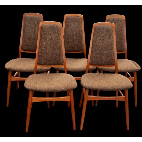 634A - A FANTASTIC SET OF  5 DANISH TEAK DINING CHAIRS