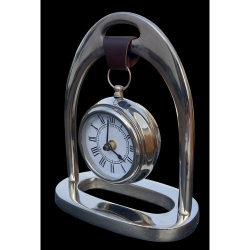 48 - A  NEW CHROME STAND WITH A POCKET WATCH STYLE CLOCK 9