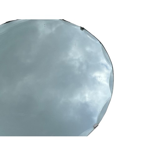 61 - A SCALLOPED EDGED ROUND RETRO MIRROR 15