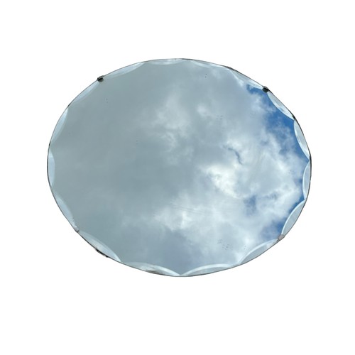 61 - A SCALLOPED EDGED ROUND RETRO MIRROR 15