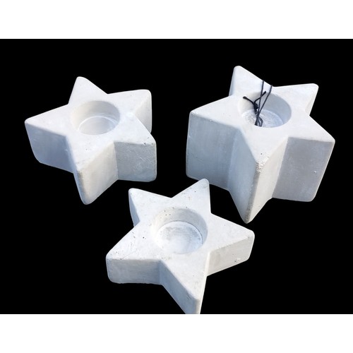 93 - 3 NEW STAR CANDLE HOLDERS