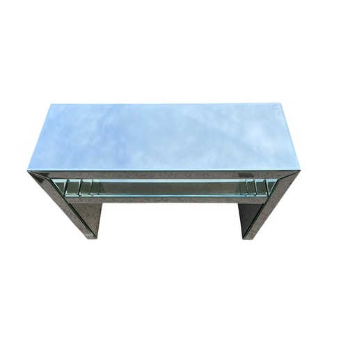 105 - A MIRRORED CONSOL TABLE (slight cracks in mirror)