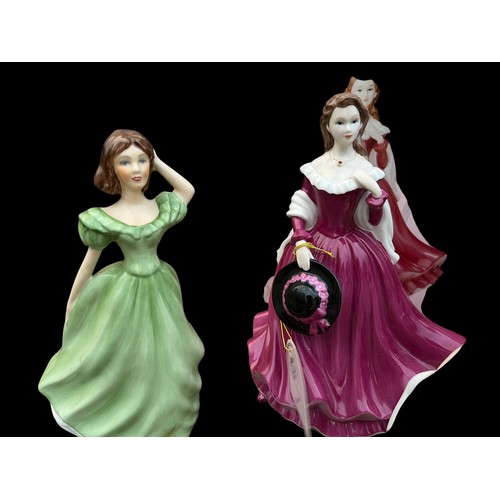 132 - 4 MIXED LADY FIGURENES A BOXED LEONARDOCOLLECTION,A REGENCY ,REGAL AND STUART