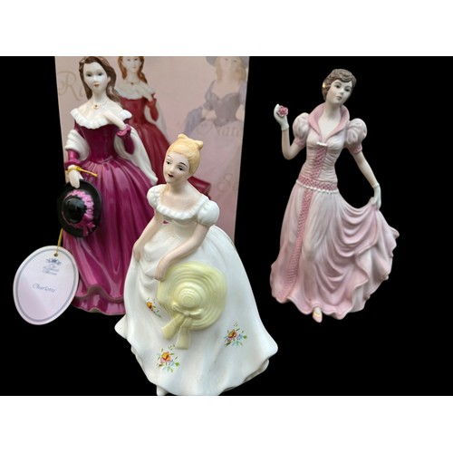 132 - 4 MIXED LADY FIGURENES A BOXED LEONARDOCOLLECTION,A REGENCY ,REGAL AND STUART