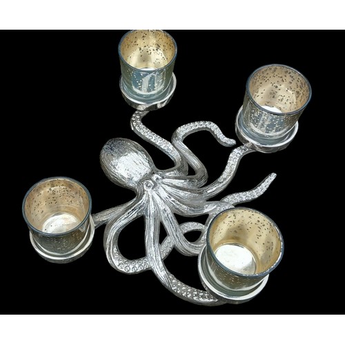 162 - A NEW OCTOPUS TEA LIGHT HOLDER IN CHROME FINISH