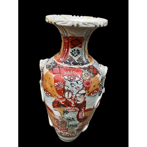 180 - 2 SATSUMA VASE DAMAGED AND REPAIRED WITH MARKINGS TO BASE 12