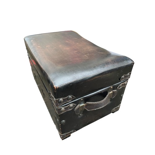 223 - A LEATHER STYLE STORAGE TRUNK/STOOL