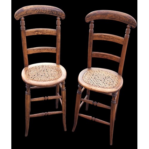 300 - A PAIR OF ANTIQUE 19th CENTURY BERGER SEATED HIGH CHAIRS