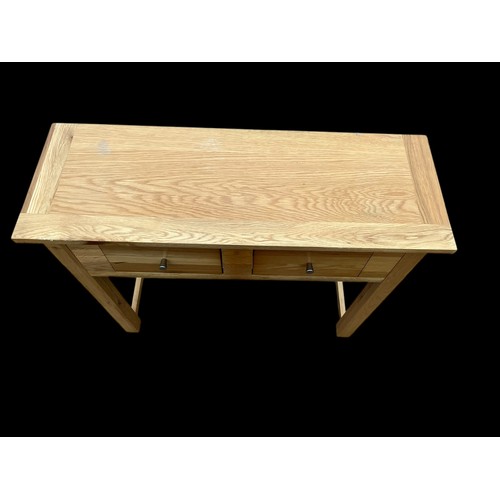 375 - A 2 DRAWERED OAK CONSOL TABLE 35x30x13