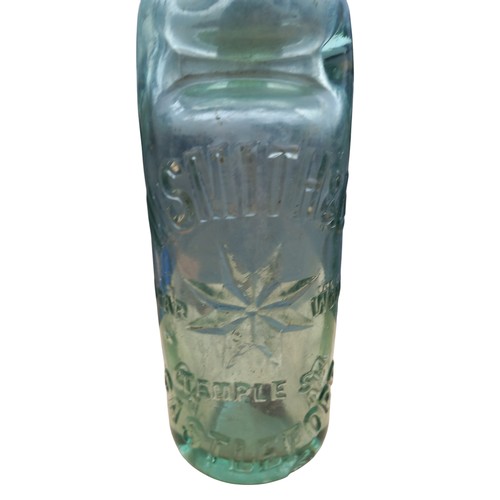 392 - A W. SMITH & Co CASTLEFORD GLASS BOTTLE WITH MARBLE INSIDE