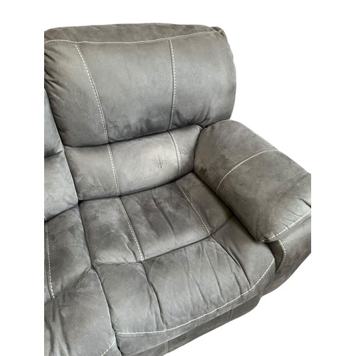 414 - SUEDE 3 SEATER RECLINER SOFA