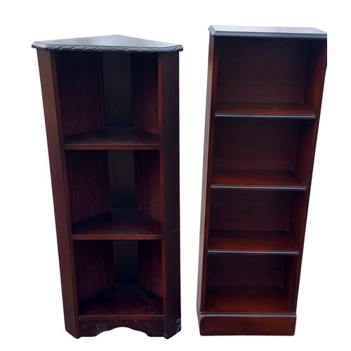 20 - 2 MAHOGANY SHELVING UNITS