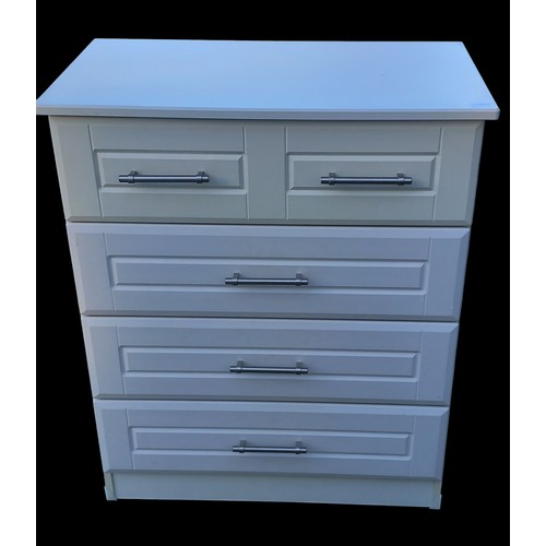 44 - WHITE 2/3 CHEST OF DRAWERS