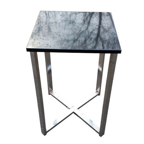 49 - BLACK GLASS SIDE TABLE