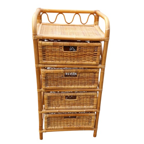 55 - A WICKER 4 DRAWER CHEST