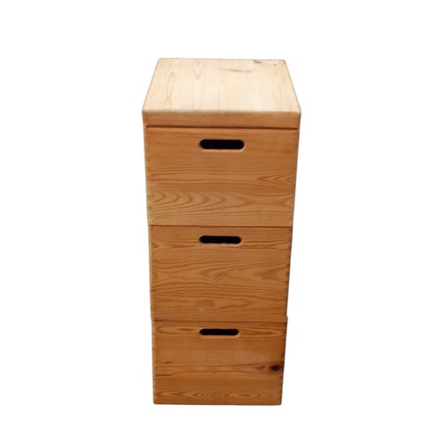 120 - PINE 3 DRAWER STORAGE UNIT