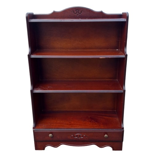 135 - MAHOGANY BOOKSHELF WITH SINGLE DRAWER