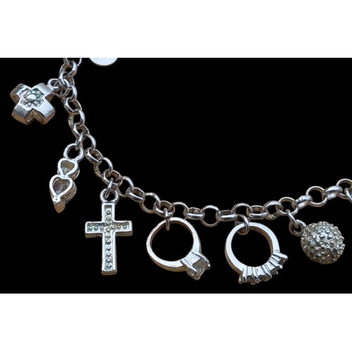 196 - A SILVER CHARM BRACELET